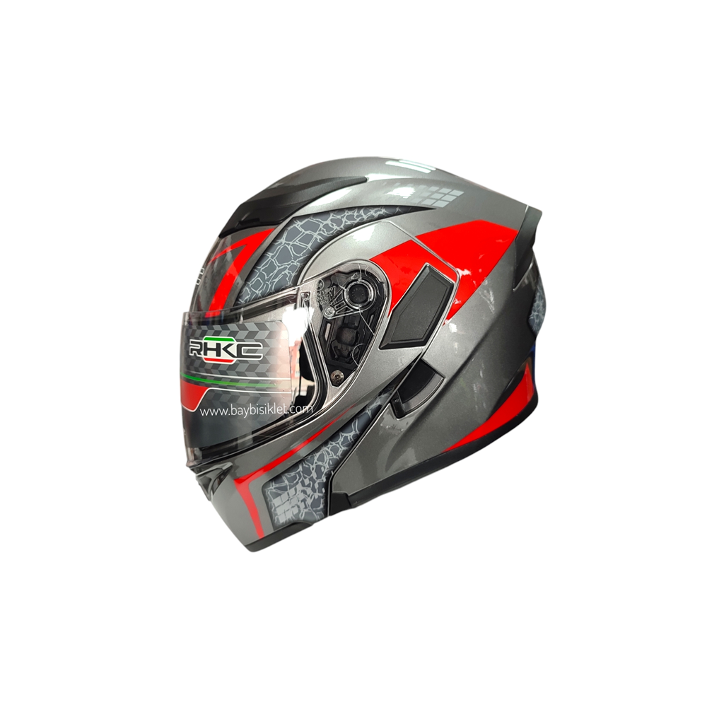 ÇENE AÇILIR VİZÖRLÜ KASK KC TİTANYUM GRİ