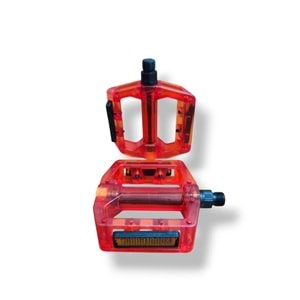 Mtb Geniş Pedal Şeffaf Bilyalı Kırmızı